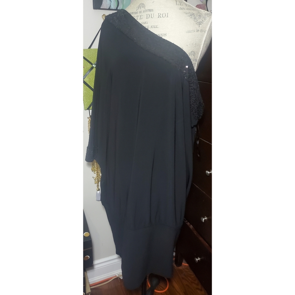 ONE shoulder Sequence detail dress